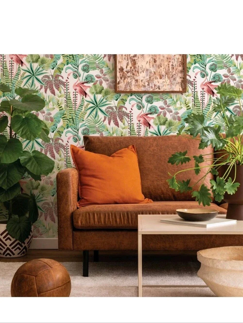 Tempaper Flamingo Daydream Cactus Rose Peel and Stick Wallpaper